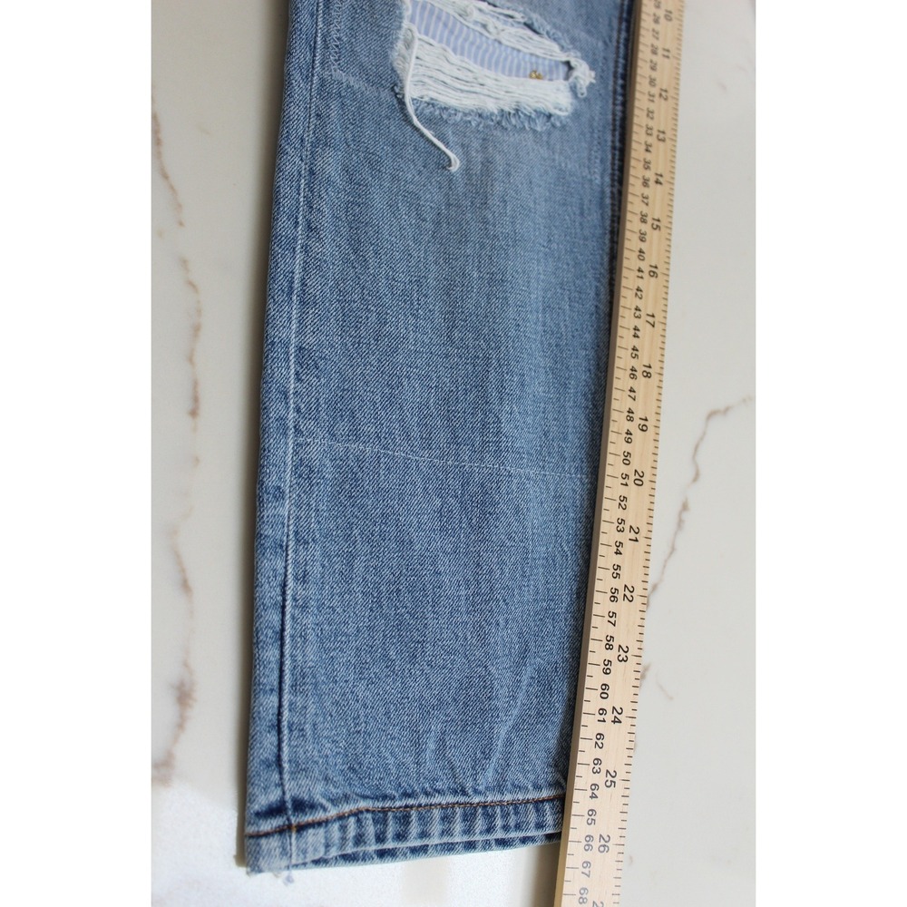 Derek Lam 10 Crosby Mila Mid-Rise Distressed Girlfriend Jeans Cropped Sz 29 - Picture 6 of 14
